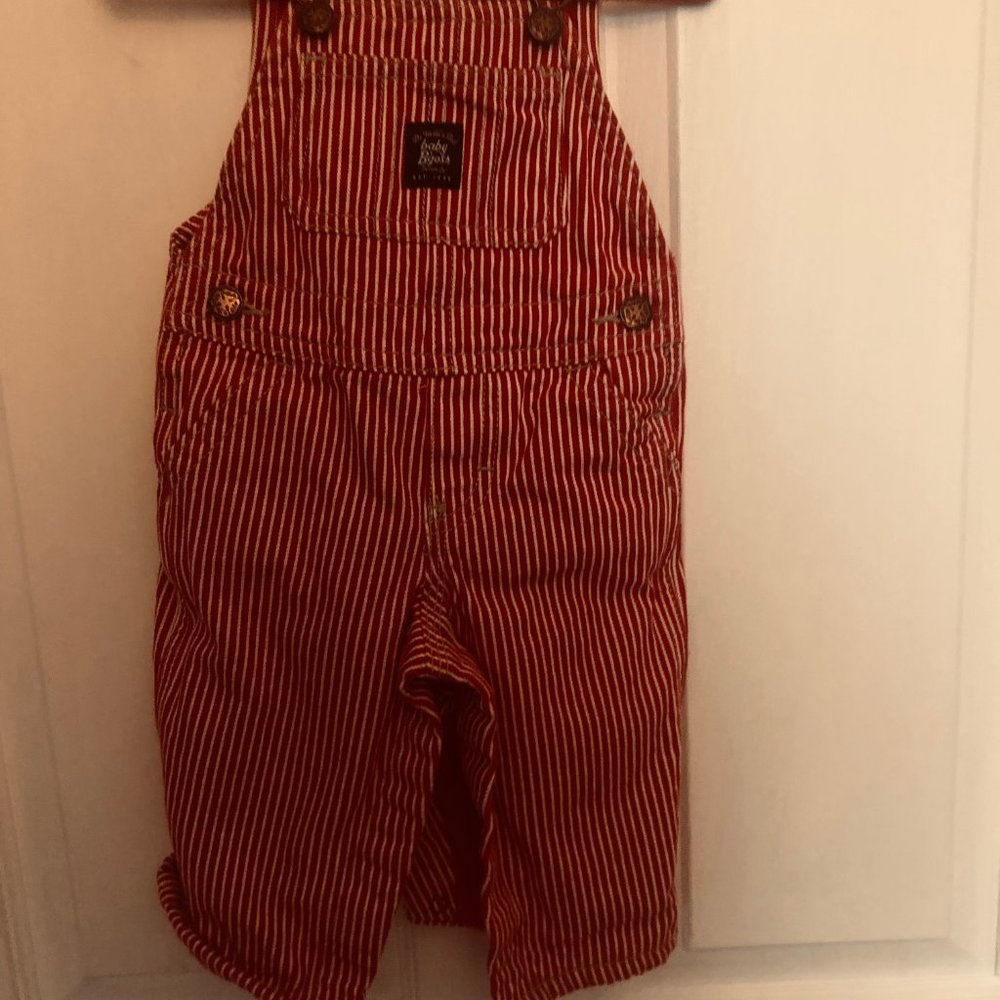 OshKosh Red Striped Dungarees